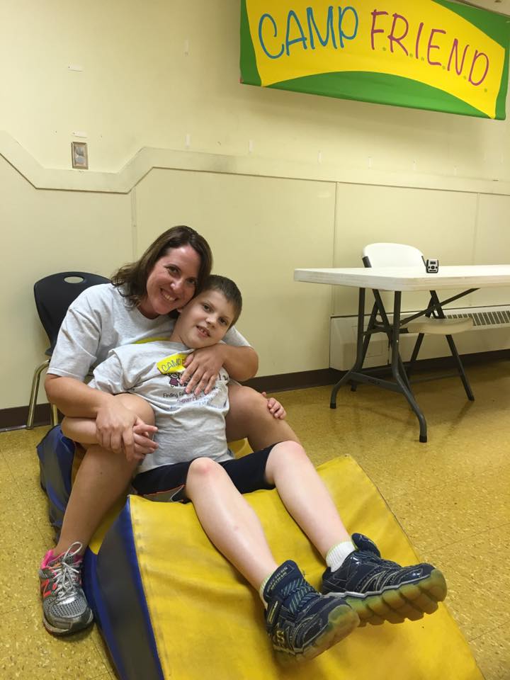 ASMV Director Robin with her oldest son, Evan at Camp FRIEND 2016